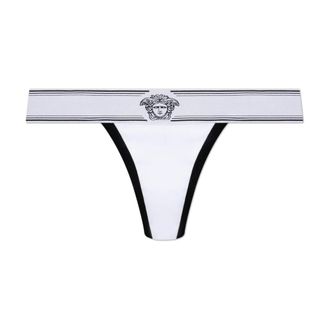 Versace Ondergoed, Dames, Wit, XL, Katoen, Cotton Logo Thong