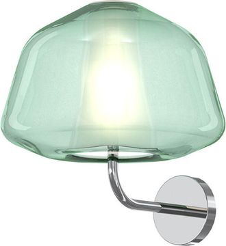 Top-Light Applique Contemporanea Double Skin Alpha Metallo Verde Vetro Cromo 1 Luce E27