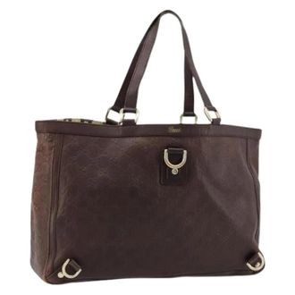 Gucci Pre-owned Tote Bags, female, Brown, Size: ONE SIZE Pre-owned Vintage GG Canvas Tote