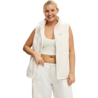 Cotton On Womens Active Peak Soft Fleece Vest in Coconut Milk Badge at Nordstrom, Size Xx-Small