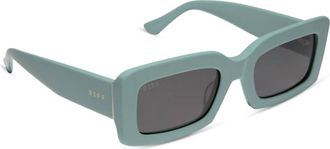 DIFF Eyewear Indy Rectangle Sunglasses In Steel Teal Grey Polarized Sunglasses