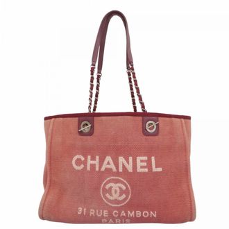 Chanel Pink Canvas Tote Bag (Pre-Owned)