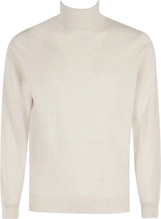FILIPPO DE LAURENTIIS Kasjmierwol Trui - Heren - Coltruien - Beige - 2XL - Wol - Truien & Vesten