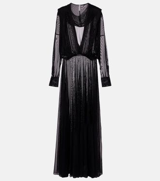 Norma Kamali Hooded sheer maxi dress