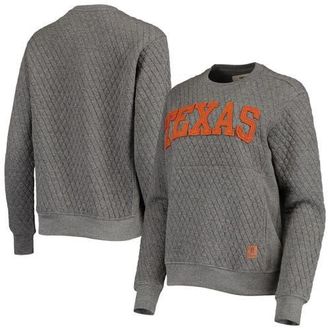 Pressbox Womens Pressbox Heather Charcoal Texas Longhorns Moose Quilted Pullover Sweatshirt in Heather Gray at Nordstrom, Size Xx-Large