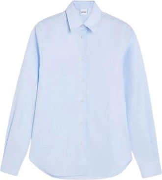 Aspesi Camisa recta popelin - Dames - Overhemden - Blauw - S - Katoen - Overhemden