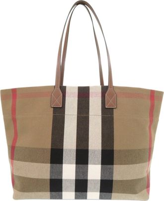 Burberry Brown Canvas Tote Bag (Pre-Owned)