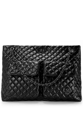 Badgley Mischka Diana Quilted Vegan Leather Weekender Duffel Bag in Black at Nordstrom, Size Large