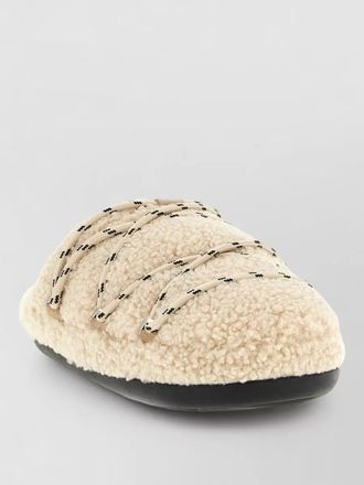 Moon Boot teddy faux shearling mule slippers rubber sole