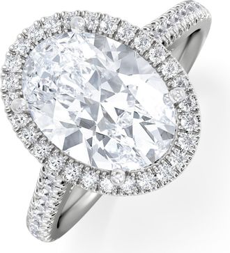 The Diamond Store Georgina 3.50ct Lab Diamond Oval Cut Engagement Ring in Platinum G/VS1