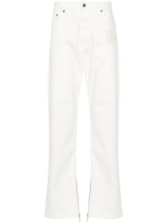 Off-white White Embroidered Log Jeans
