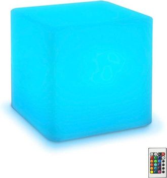 No Brand L&aacute;mpara Led De Noche/ambiental Regulable De 10 Cm, Apta Para Ni&ntilde;os Y Adultos, 16 Colores Rgb, 4 Efectos De Iluminaci&oacute;n, Recargable, Cubo Blanco