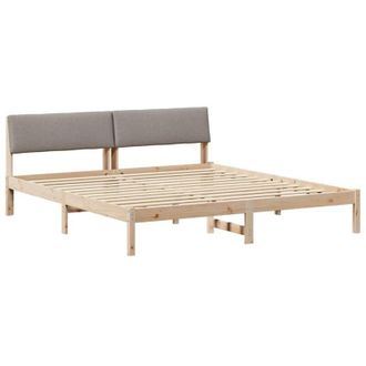 vidaXL Estructura De Cama Con Cabecera Marr&oacute;n Y Taupe 200 X 200 Cm Vidaxl