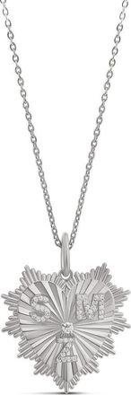 SHYMI Fluted Multi Initial Heart Pendant Necklace in Silver at Nordstrom