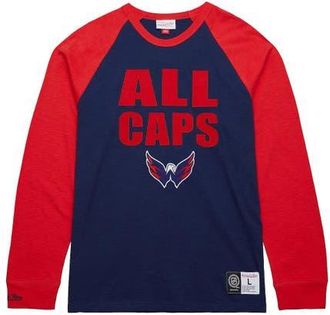 Mitchell & Ness Mens Mitchell & Ness Navy/Red Washington Capitals Legendary Slub Raglan Long Sleeve T-Shirt at Nordstrom, Size Xxx-Large