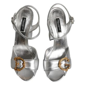Dolce & Gabbana Logo-Detailed Platform Sandal - Silver