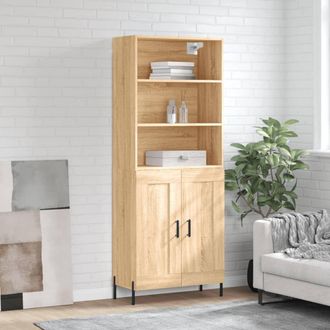 Berkfield Home Highboard Sonoma Oak 69.5x34x180 cm Engineered Wood in Brown