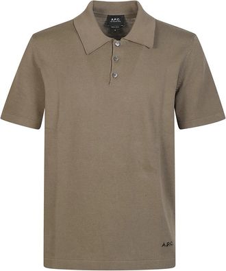 A.P.C. Polo Shirt met Korte Mouwen - Heren - Polos - Bruin - L - Katoen - Tops