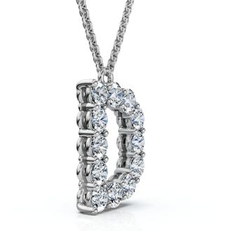 Pompeii3 1Ct Diamond Initial D Pendant 14k Gold 18 Necklace Lab Grown 5/8 Tall