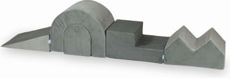 OEM Parque Infantil De Espuma Gris Terciopelo, 5 Piezas