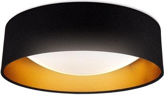 B.K.Licht B.k.licht - Plafoniera led, led integrati 2200Lm 18W, Luce bianca naturale 4000K, Lampada da soffitto nero e oro, &Oslash;40cm, Lampadario per camera da