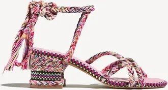 Amambaih Isabel Strappy Cotton Sandals in Paradise at Nordstrom, Size 37