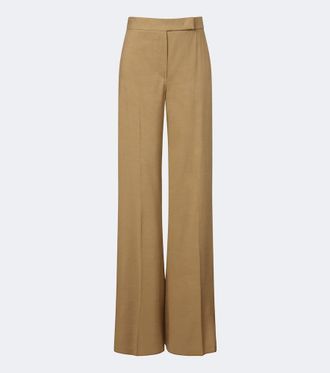 Max Mara Linen and silk twill wide-leg pants
