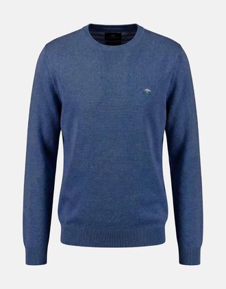 Fynch-Hatton Mens Fine Knit Air Cotton Crewneck Sweater Midnight - Navy - Size: 42