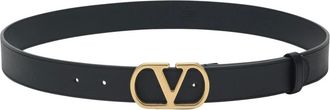 Valentino Belts, male, Black, Size: 90 CM Black Belt Cintura