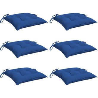 vidaXL Cojines De Silla De Jard&iacute;n 6 Uds Tela Oxford Azul 40x40x7 Cm Vidaxl