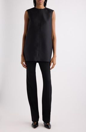 Balenciaga Wool & Silk Crepe Cocoon Minidress in Nero at Nordstrom, Size 12 Us