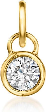 RS Pure by Ross-Simons Round Lab-Grown Diamond Charm in 14kt Yellow Gold