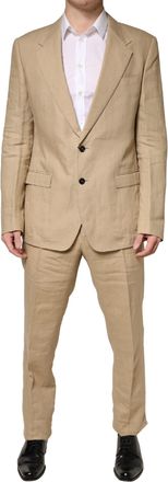 Dolce & Gabbana Beige TAORMINA Single Breasted Formal 2 Piece Mens Suit
