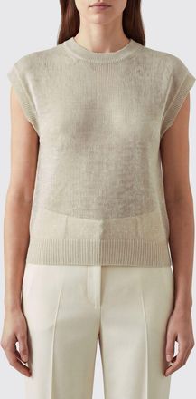 Brunello Cucinelli Top smanicato in lana a girocollo con spalle cadute