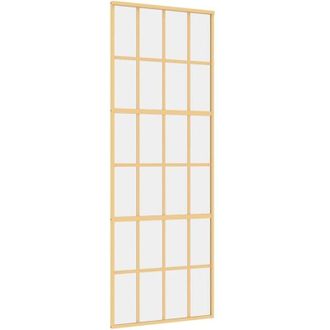 vidaXL Vidaxl - Puerta Corredera Dorada De Vidrio Esg Transparente Y Aluminio