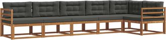 vidaXL Conjunto De Sof&aacute;s De Exterior 6 Uds. Natural Y Antracita Vidaxl