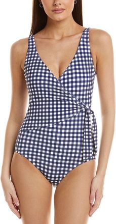 Tommy Bahama Gingham Wrap Front One-Piece