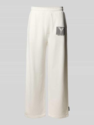 Carlo Colucci Wide Fit Sweatpants mit Logo-Print in Offwhite, Größe XXL