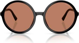 Miu Miu 59mm Round Sunglasses in Black /Brown at Nordstrom