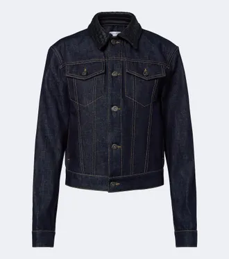 Bottega Veneta Giacca di jeans con pelle Intrecciato