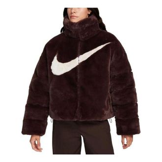 Nike (WMNS) Nike Sportswear Essential Oversized Faux Fur Puffer Light Orewood Brown FN0368-227