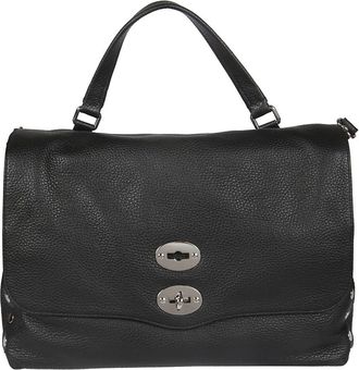 Zanellato Calf Leather Flap Bag - Dames - Handtassen - Zwart - ONE Size - Leer - Tassen