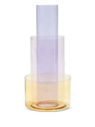 &k Amsterdam Cilindervormige gelaagde vaas - Geel