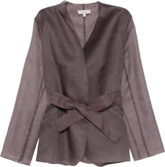 Antonelli Giacca con cintura Elia - Dames - Blazers - Paars - S - Leer - Jassen