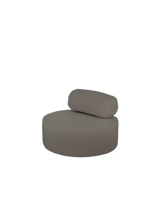 Deco Wood Sillón de buclé redonda color gris oscuro 105x50cm