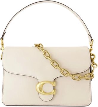 Coach Tassen, Dames, Wit, ONE Size, Katoen, Chain Tabby Schoudertas