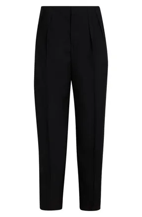 Jil Sander Relaxed Pleated Virgin Wool Trousers in Black at Nordstrom, Size 12 Us