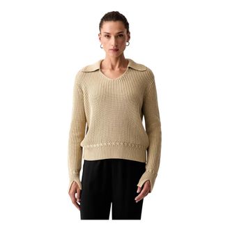 A|X Armani Exchange V-neck Truien - Dames - V-hals truien - Beige - S - Katoen - Truien & Vesten