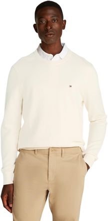 Tommy Hilfiger Mens Essential Structure Crew Neck Regular Fit Jumper, Off-White (Ivory Petal), XXL