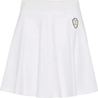 Brunello Cucinelli White Flared Cotton Skirt, Brand Size 46 (US Size 12)
